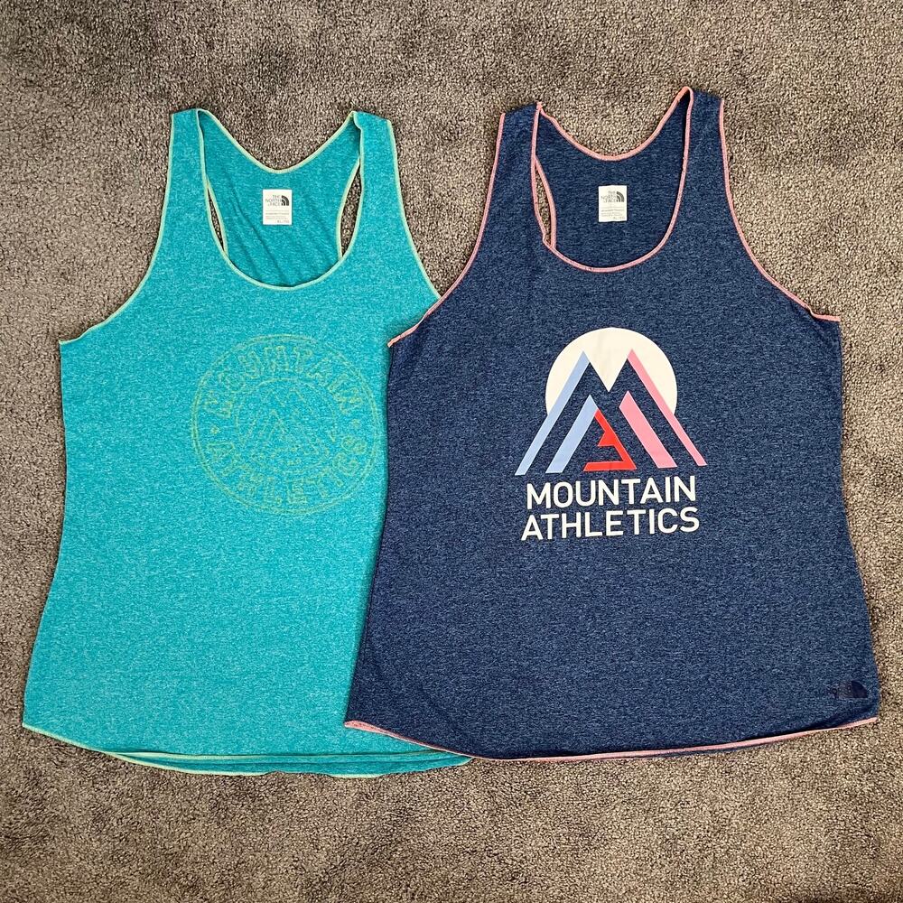 The North Face Women's Size XL Graphic Play Hard Tank Tops Mountain Athletics